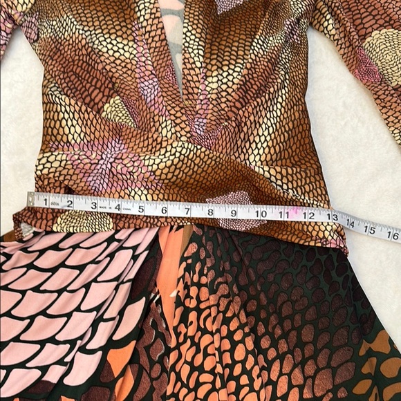 Issa London 100% Silk Business Multicolor Long Sleeve Dress - Picture 5 of 16